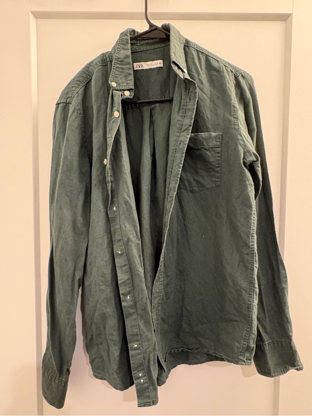 Zara Forest Green Button Front Shirt